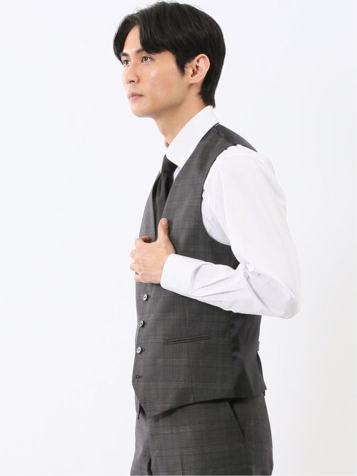 マルゾット ウール ジレベスト チェックグレー(セットアップ可能)