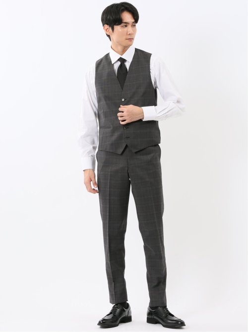 マルゾット ウール ジレベスト チェックグレー(セットアップ可能)