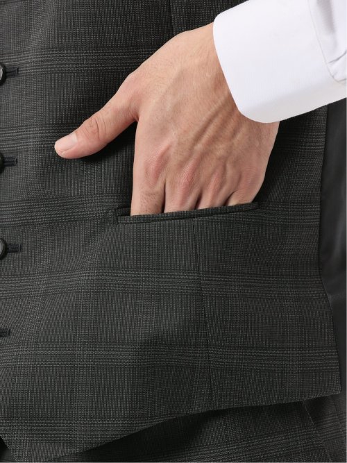 マルゾット ウール ジレベスト チェックグレー(セットアップ可能)