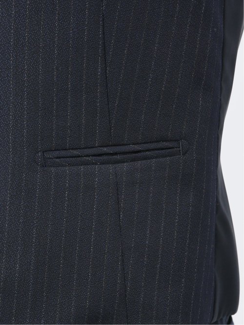 マルゾット ウール ジレベスト ストライプ紺(セットアップ可能)