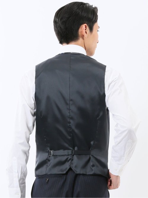 マルゾット ウール ジレベスト ストライプ紺(セットアップ可能)