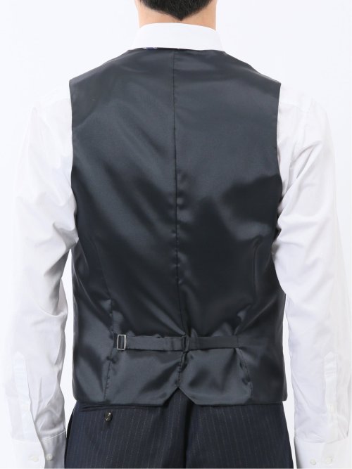 マルゾット ウール ジレベスト ストライプ紺(セットアップ可能)