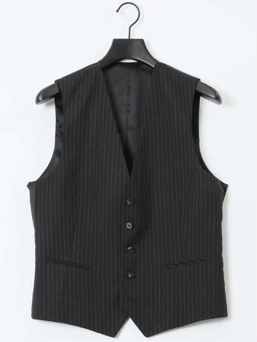 マルゾット ウール ジレベスト ストライプ黒(セットアップ可能)