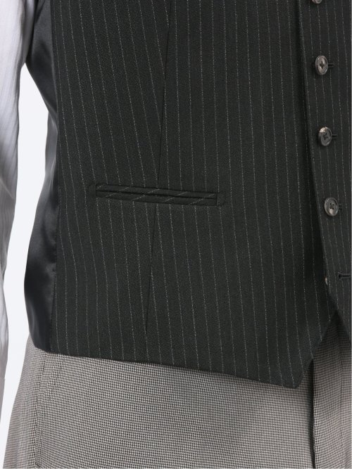 マルゾット ウール ジレベスト ストライプ黒(セットアップ可能)