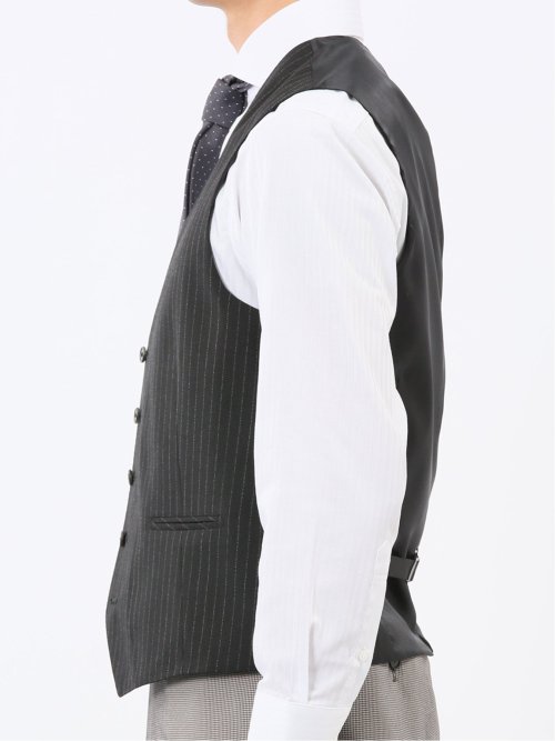 マルゾット ウール ジレベスト ストライプ黒(セットアップ可能)