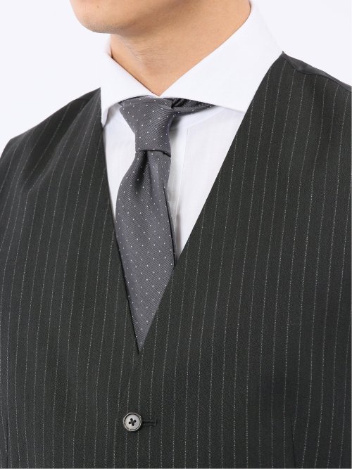 マルゾット ウール ジレベスト ストライプ黒(セットアップ可能)