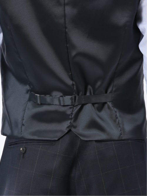 マルゾット ウール ジレベスト ウィンドペン紺(セットアップ可能)