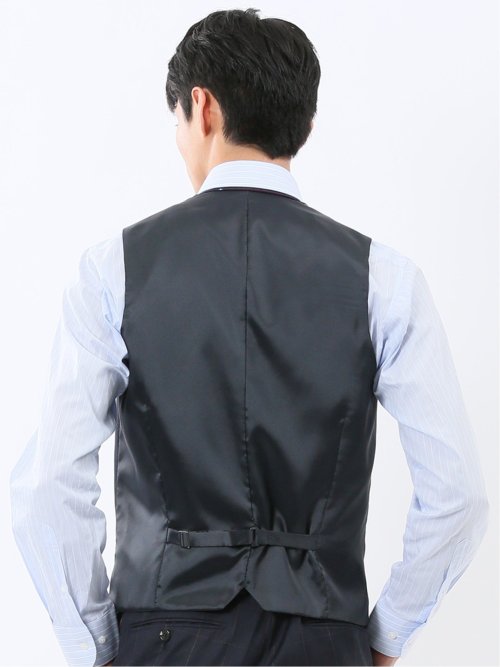 マルゾット ウール ジレベスト ウィンドペン紺(セットアップ可能)