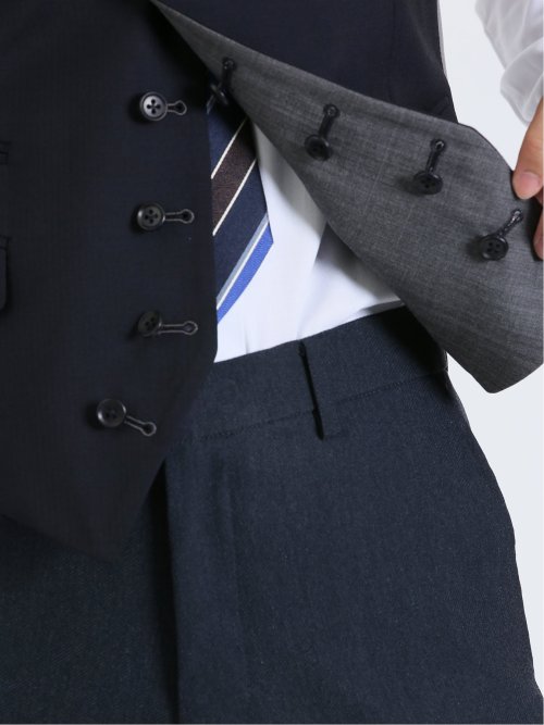 ネイビー&グレー リバーシブルベスト