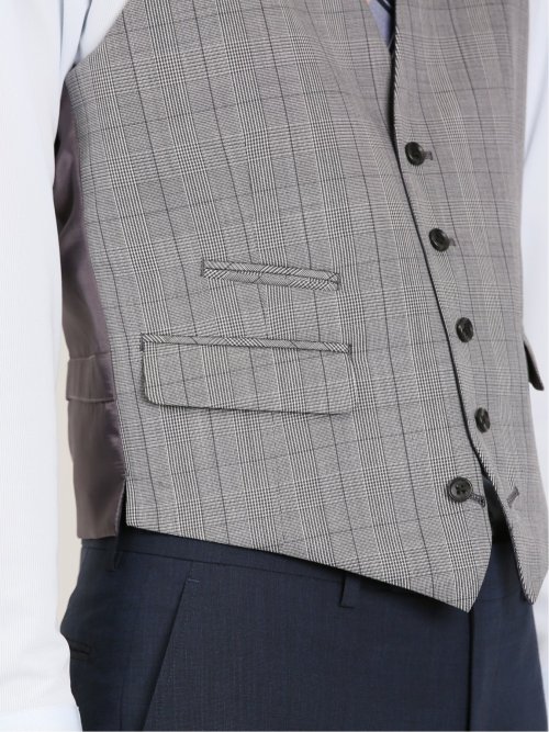 チェック柄&インディゴ リバーシブルベスト