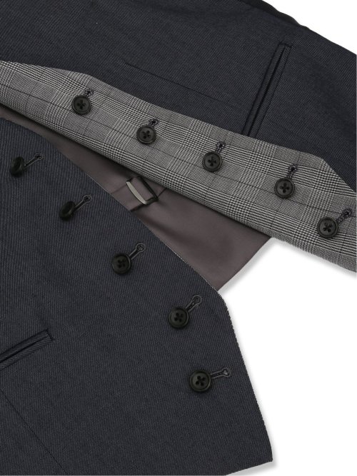 チェック柄&インディゴ リバーシブルベスト