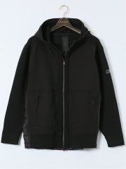 【大きいサイズ】ジーステージ/G-stage 鹿の子ニットコンビ フーデッドダウン