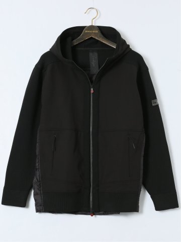 【大きいサイズ】ジーステージ/G-stage 鹿の子ニットコンビ フーデッドダウン