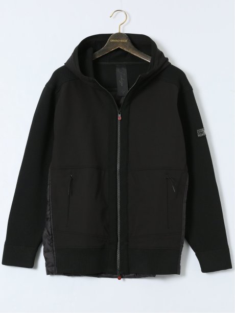 【大きいサイズ】ジーステージ/G-stage 鹿の子ニットコンビ フーデッドダウン