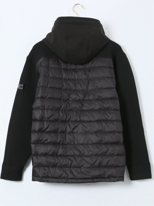 【大きいサイズ】ジーステージ/G-stage 鹿の子ニットコンビ フーデッドダウン