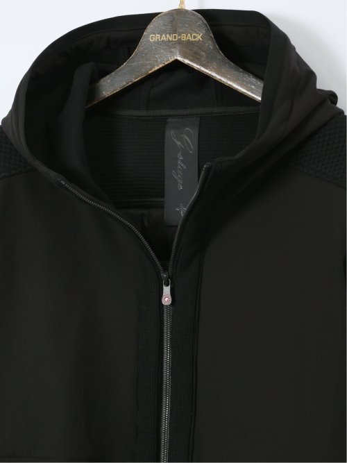 【大きいサイズ】ジーステージ/G-stage 鹿の子ニットコンビ フーデッドダウン