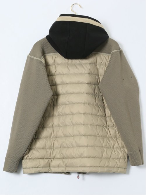 【大きいサイズ】ジーステージ/G-stage 鹿の子ニットコンビ フーデッドダウン