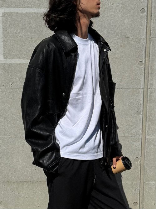 ドロー/DRAW ビッグシルエット 合成皮革ブルゾン （ユニセックス）