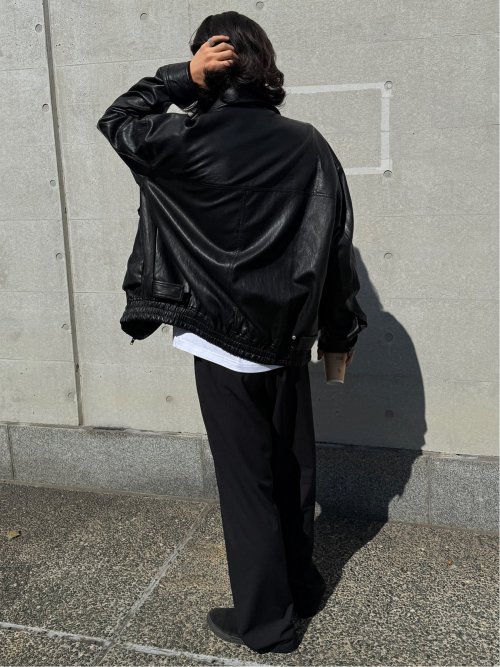 ドロー/DRAW ビッグシルエット 合成皮革ブルゾン （ユニセックス）