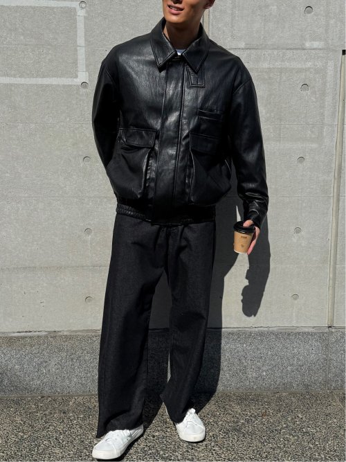 ドロー/DRAW ビッグシルエット 合成皮革ブルゾン （ユニセックス）