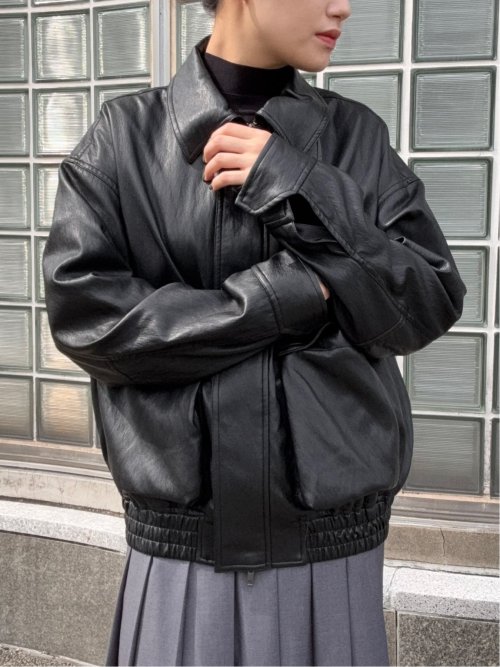 ドロー/DRAW ビッグシルエット 合成皮革ブルゾン （ユニセックス）