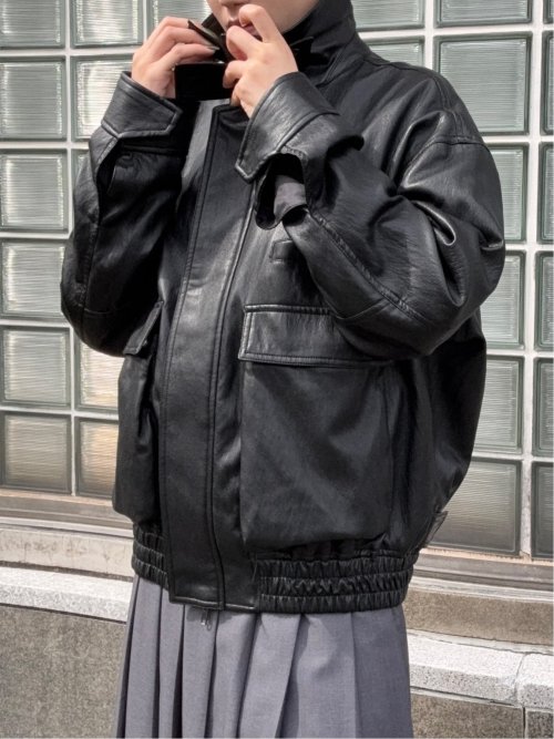 ドロー/DRAW ビッグシルエット 合成皮革ブルゾン （ユニセックス）