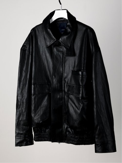 ドロー/DRAW ビッグシルエット 合成皮革ブルゾン （ユニセックス）