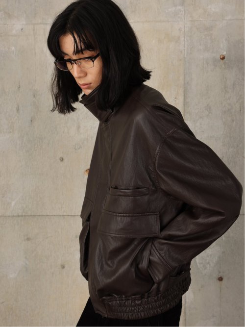 ドロー/DRAW ビッグシルエット 合成皮革ブルゾン （ユニセックス）