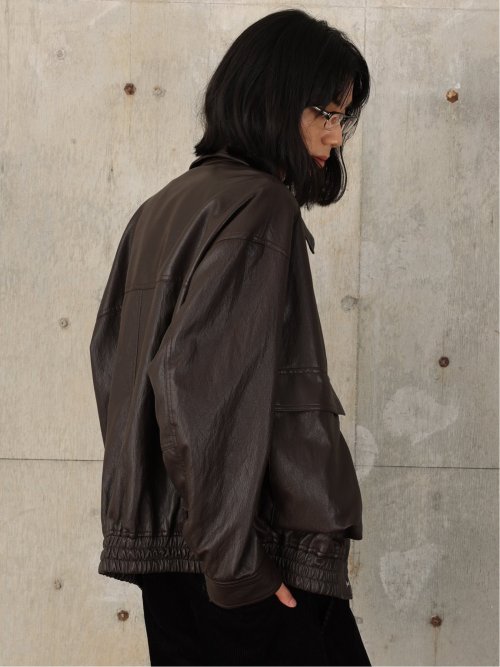 ドロー/DRAW ビッグシルエット 合成皮革ブルゾン （ユニセックス）