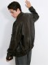 Oversized Faux Leather Blouson / ビッグシルエット フェイクレザーブルゾン（ユニセックス）