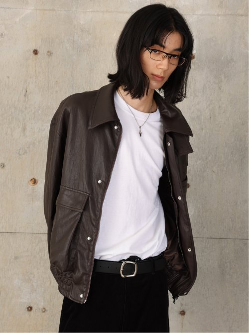 ドロー/DRAW ビッグシルエット 合成皮革ブルゾン （ユニセックス）