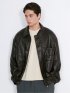 Oversized Faux Leather Blouson / ビッグシルエット フェイクレザーブルゾン（ユニセックス）