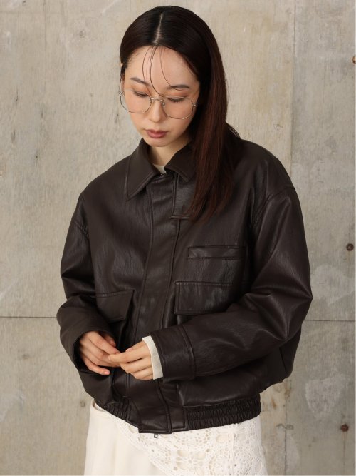 ドロー/DRAW ビッグシルエット 合成皮革ブルゾン （ユニセックス）