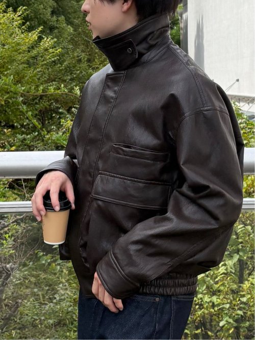 ドロー/DRAW ビッグシルエット 合成皮革ブルゾン （ユニセックス）