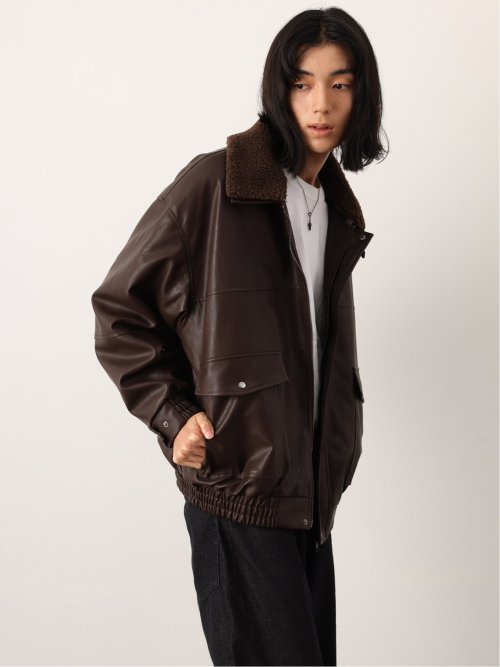 RYO TAKASHIMA 黒 合成皮革 オーバーサイズジャケット RYO TAKASHIMA 黒 合成皮革 オーバーサイズジャケット RYO TAKASHIMA