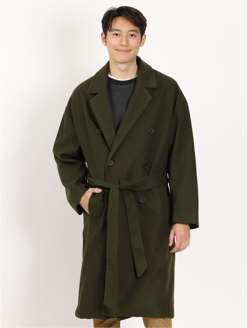 メルトン オーバーサイズ ラップコート(M 54カーキ): アウター/コート  