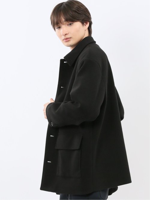 ストレッチメルトン ハーフステンカラーコート