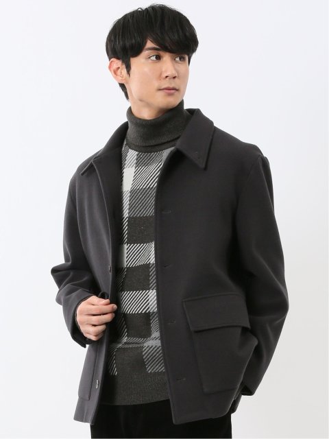 ストレッチメルトン ハーフステンカラーコート