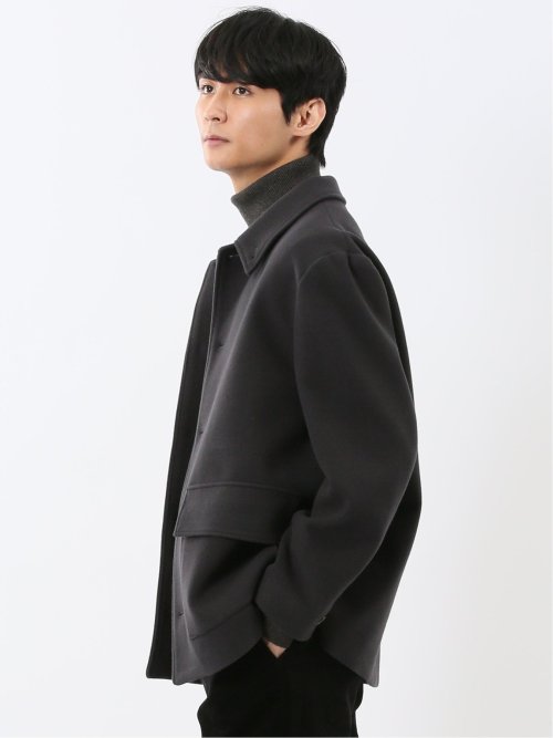 ストレッチメルトン ハーフステンカラーコート