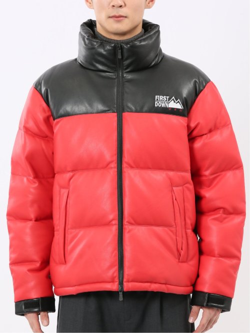 FIRSTDOWN USA 合成皮革 切替 スタンドダウン(M 10赤): アウター
