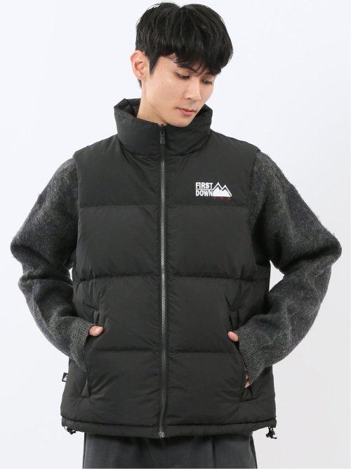 FIRSTDOWN USA 撥水防風 リバーシブル ダウンベスト(M 05黒): アウター