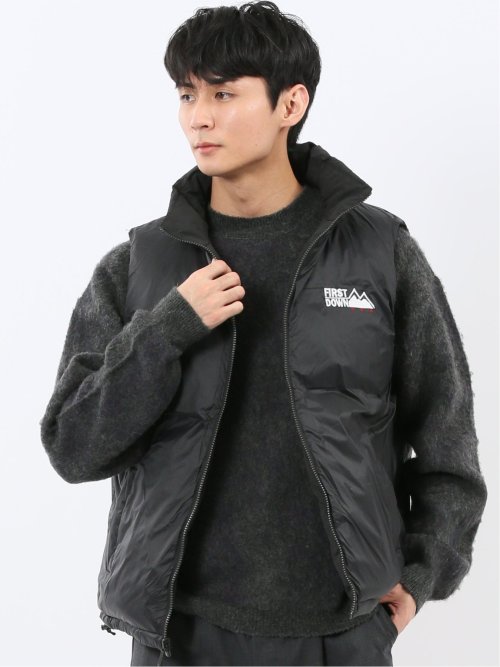 FIRSTDOWN USA 撥水防風 リバーシブル ダウンベスト(M 05黒): アウター