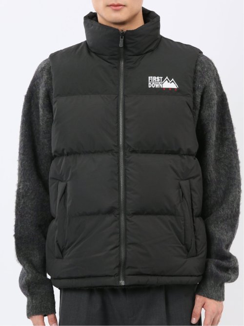 FIRSTDOWN USA 撥水防風 リバーシブル ダウンベスト(M 05黒): アウター