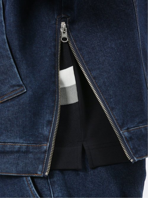 ストレッチ デニム ブルゾン(セットアップ可能)