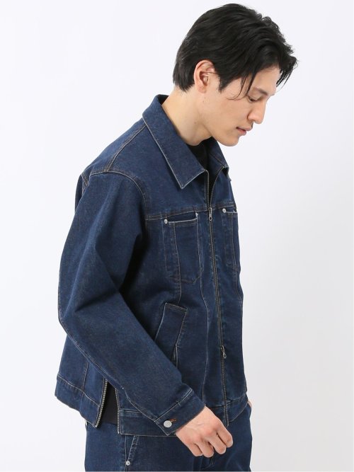 ストレッチ デニム ブルゾン(セットアップ可能)