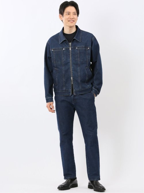 ストレッチ デニム ブルゾン(セットアップ可能)