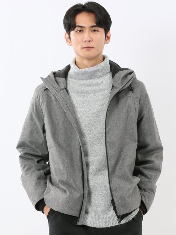 ALL WEATHER TEX ウール調 フーデット中綿ブルゾン