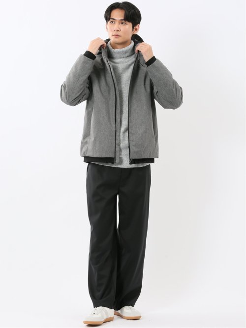 ALL WEATHER TEX ウール調 フーデット中綿ブルゾン