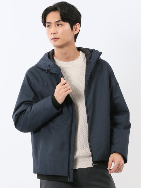 ALL WEATHER TEX ウール調 フーデット中綿ブルゾン