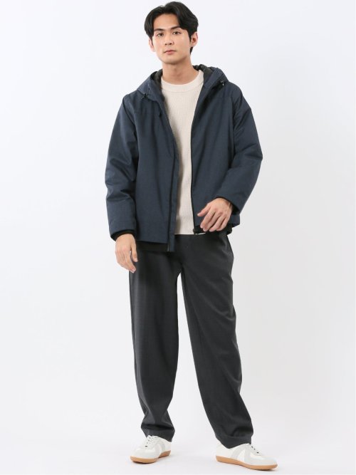 ALL WEATHER TEX ウール調 フーデット中綿ブルゾン